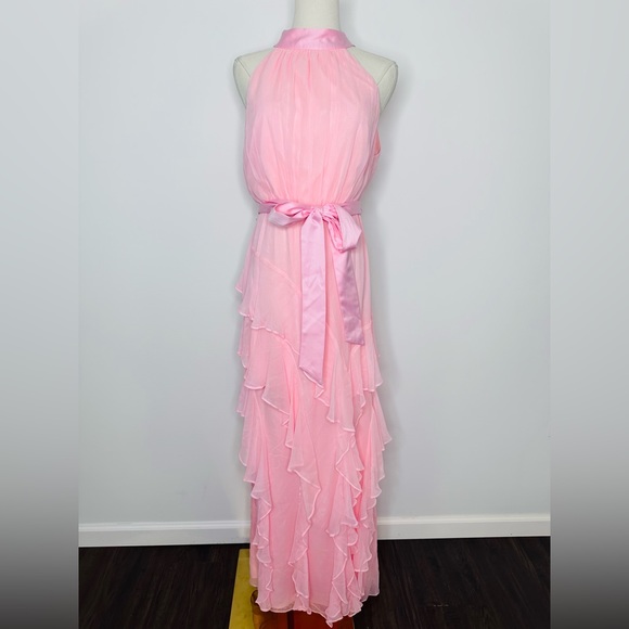 Alice + Olivia Emelia Silk Halter Gown - Picture 3 of 12
